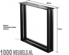 Stalen onderstel Double Slim U gecoat