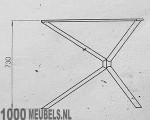 Triangle X kruispoot stalen onderstel voor ronde tafel Triangle X kruispoot stalen onderstel voor ronde tafel