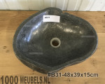 Riviersteen wasbak 40...50cm x 30...40cm x 15cm