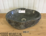 Riviersteen wasbak 40...50cm x 30...40cm x 15cm