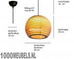 Houten hanglamp model Omega - Ø30 Houten hanglamp model Omega - Ø30