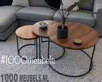 Salontafel set van 3 Stijlvol Rond Teak Trio