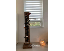 Industrieel wijnrek hout 8 flessen