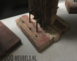 Industrieel wijnrek hout 8 flessen