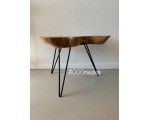 Teak houten salon tafel boomstam / wortel schijf